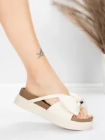 Papuci Dama cu Talpa Joasa TP637-1 Crem | Formazione » MeiShop.Ro