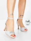 Sandale Dama cu Toc Subtire 5LO11 SILVER | MEI