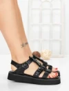 Sandale Dama cu Talpa Joasa 5SY32 BLACK | MEI