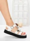 Sandale Dama cu Talpa Joasa 5SY32 WHITE | MEI