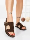 Sandale Dama cu Talpa Joasa 5SY35 BROWN | MEI