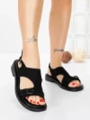 Sandale Dama cu Talpa Joasa 5SY36 BLACK | MEI