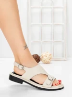 Sandale Dama cu Talpa Joasa 5SY36 BEIGE | MEI