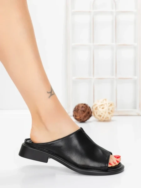 Papuci Dama cu Talpa Joasa 5SY37 BLACK | MEI