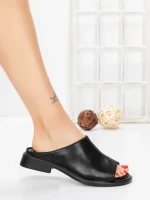 Papuci Dama cu Talpa Joasa 5SY37 BLACK | MEI
