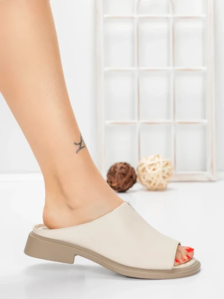 Papuci Dama cu Talpa Joasa 5SY37 BEIGE | MEI