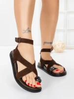 Sandale Dama cu Talpa Joasa 5SY39 BROWN | MEI