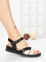 Sandale Dama cu Talpa Joasa 5GS25 BLACK | MEI