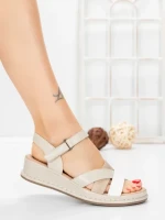 Sandale Dama cu Talpa Joasa 5GS25 OFF WHITE | MEI