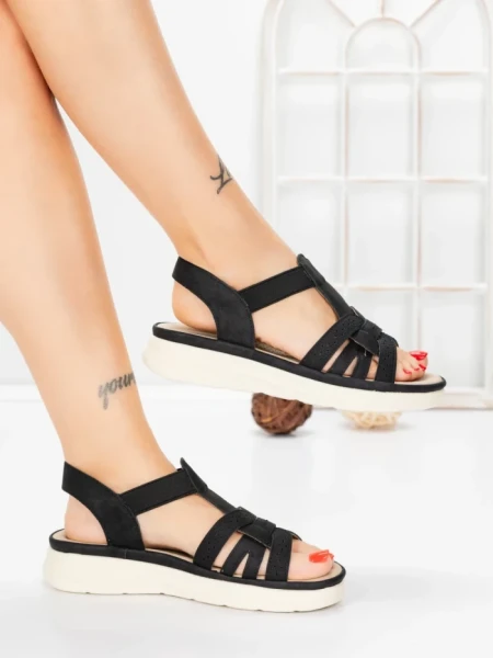 Sandale Dama cu Talpa Joasa 5GS27 BLACK | MEI