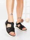 Sandale Dama cu Talpa Joasa 5GS27 BLACK | MEI