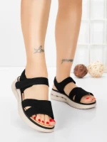 Sandale Dama cu Talpa Joasa 5GS28 BLACK | MEI