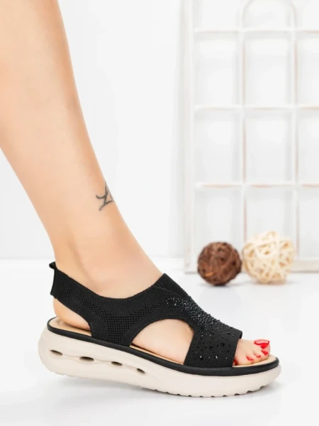 Sandale Dama cu Talpa Joasa 5GS29 BLACK | MEI