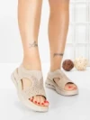 Sandale Dama cu Talpa Joasa 5GS29 BEIGE | MEI