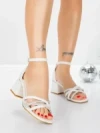 Sandale Dama cu Toc Gros 5JD10 WHITE | MEI