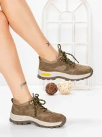 Pantofi Casual Dama din piele naturala K22112 KHAKI | BERLINER