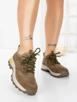 Pantofi Casual Dama din piele naturala K22112 KHAKI | BERLINER