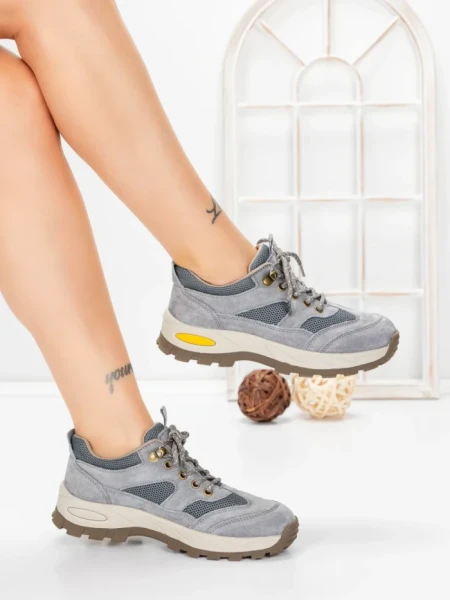 Pantofi Casual Dama din piele naturala K22112 GREY | BERLINER