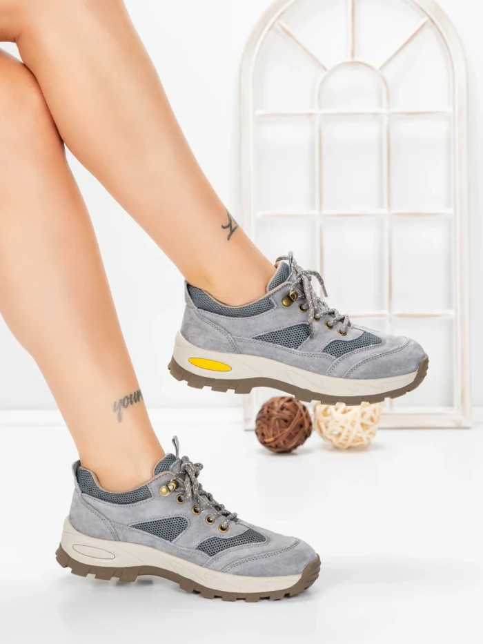 Pantofi Casual Dama din piele naturala K22112 GREY | BERLINER