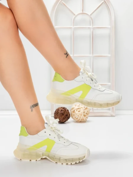 Pantofi Sport Dama din piele naturala 2382-3 GREEN | FRANCO GERARDO