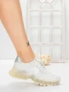 Pantofi Sport Dama din piele naturala 2382-3 SILVER | FRANCO GERARDO