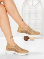Pantofi Casual Dama din piele naturala CS07 APRICOT | FRANCO GERARDO