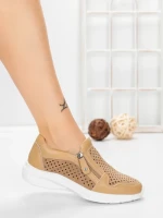 Pantofi Casual Dama din piele naturala CS07 APRICOT | FRANCO GERARDO