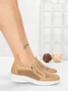 Pantofi Casual Dama din piele naturala CS07 APRICOT | FRANCO GERARDO
