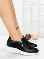 Pantofi Casual Dama din piele naturala CS07 BLACK | FRANCO GERARDO