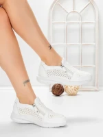 Pantofi Casual Dama din piele naturala CS07 WHITE | FRANCO GERARDO