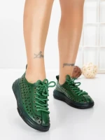 Pantofi Casual Dama din piele naturala 98088 GREEN | FORMAZIONE