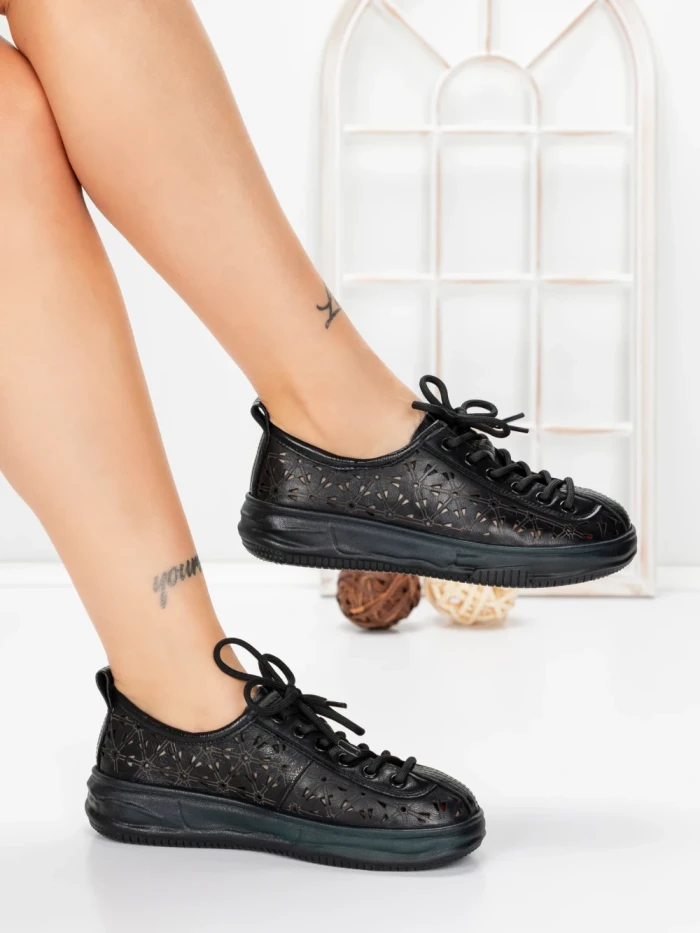 Pantofi Casual Dama din piele naturala 98088 BLACK | FORMAZIONE