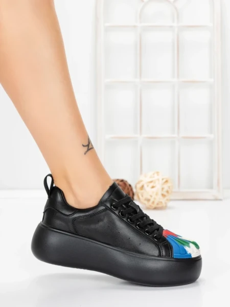 Pantofi Casual Dama din piele naturala 88135 BLACK | FRANCO GERARDO