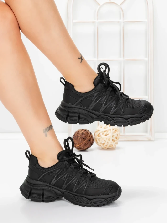 Pantofi Sport Dama din piele naturala 2382-1 BLACK | FRANCO GERARDO