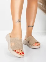 Papuci Dama cu Talpa Joasa 5GS39 BEIGE | MEI