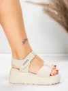 Sandale Dama cu Platforma 5GS56 OFF WHITE | MEI