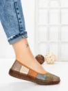 Balerini Dama din piele naturala 2211-1 APRICOT-GREEN | BERLINER