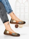 Balerini Dama din piele naturala 2211-1 BLACK-GREEN | BERLINER
