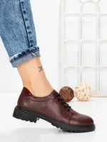 Pantofi Casual Dama din piele naturala 3218Q03 WINE | FORMAZIONE