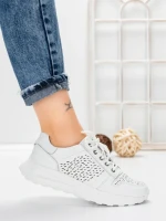 Pantofi Casual Dama din piele naturala K250-1 WHITE | GALLOP
