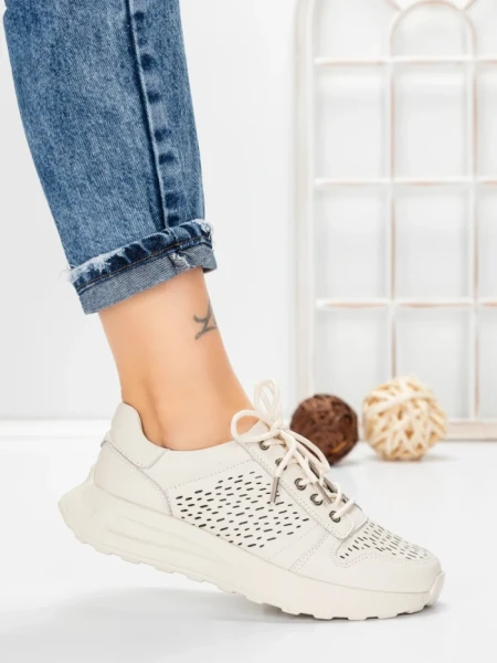Pantofi Casual Dama din piele naturala K250-1 CREAM | GALLOP