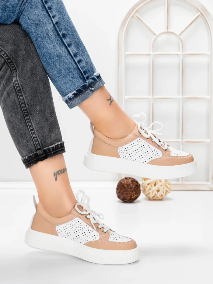 Pantofi Casual Dama din piele naturala KD87982 PINK | GALLOP
