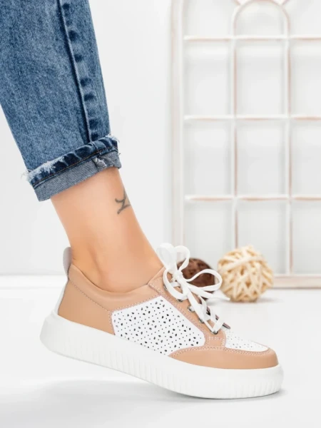 Pantofi Casual Dama din piele naturala KD87982 PINK | GALLOP