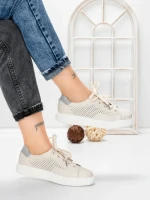 Pantofi Casual Dama din piele naturala KD87981 CREAM | BERLINER