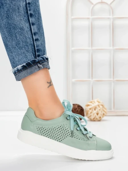 Pantofi Casual Dama din piele naturala KD87981 GREEN | BERLINER