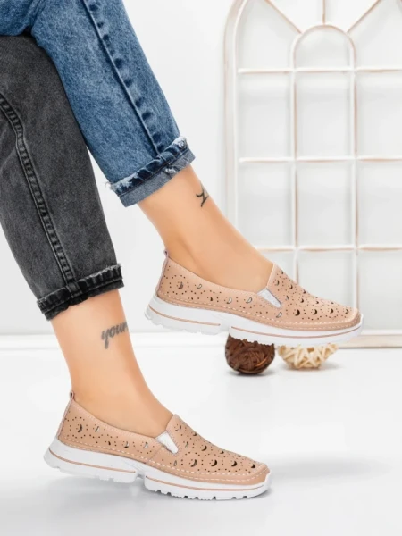Balerini Dama din piele naturala K242-4 PINK | GALLOP