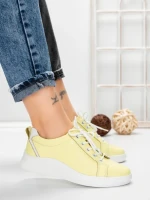 Pantofi Casual Dama din piele naturala K243-1 YELLOW | GALLOP