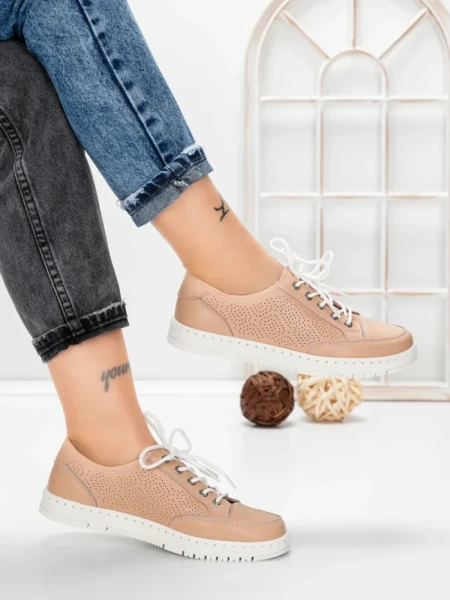 Pantofi Casual Dama din piele naturala K251-1 PINK | GALLOP
