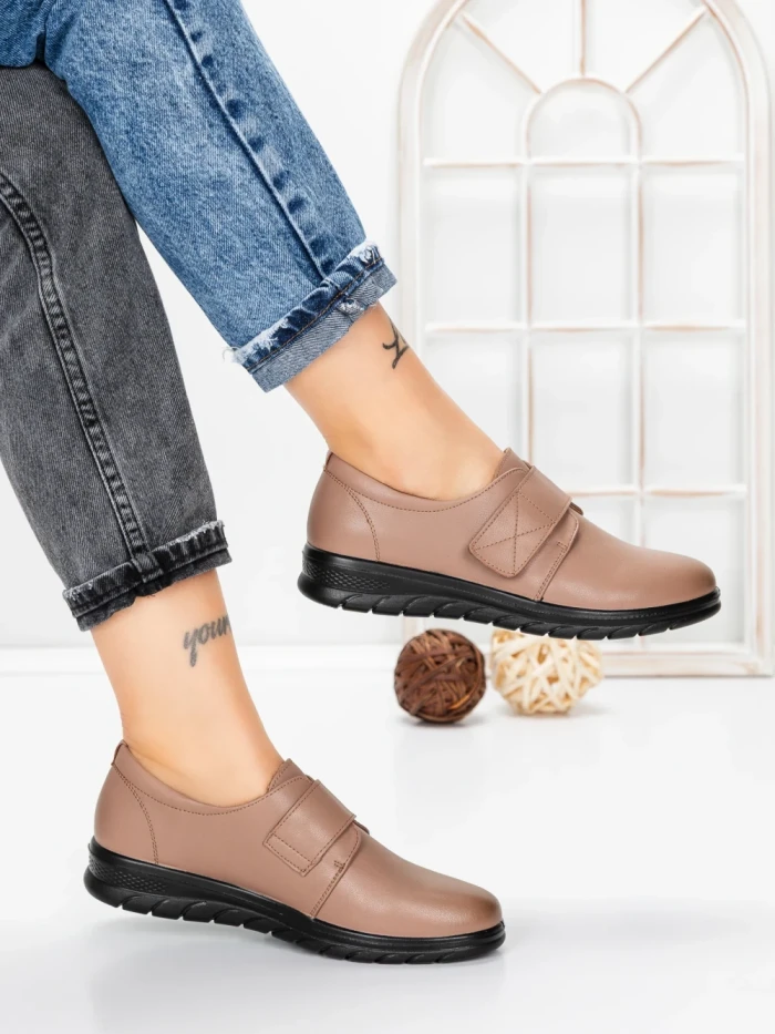 Pantofi Casual Dama din piele naturala 1753Q12 CAMEL | STEPHANO