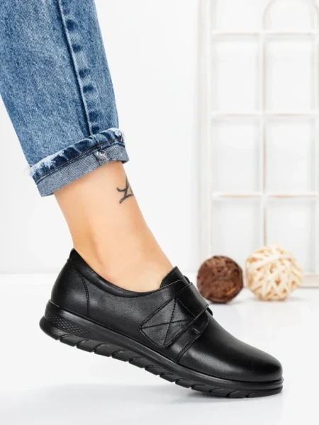 Pantofi Casual Dama din piele naturala 1753Q12 BLACK | STEPHANO